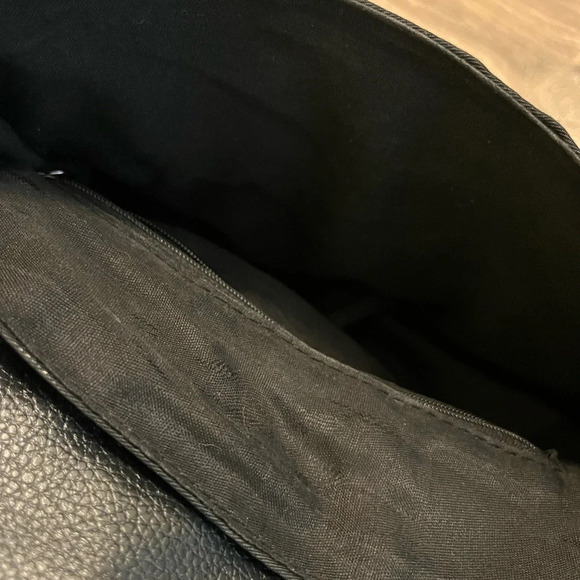 Botkier NY Black Mini Backpack Purse Handbag Faux Leather Polyester Logo Straps - Picture 4 of 4